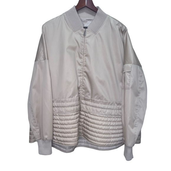 Moncler Peplum Baldah Bomber Jacket Size 5= XXL Lightweight Basic Minimalist - Picture 3 of 16